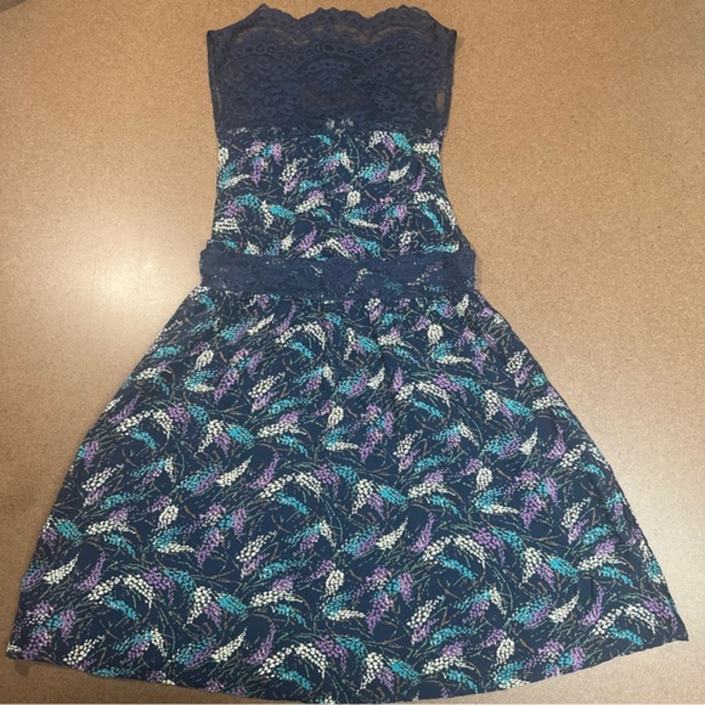 Free People Wheat Print & Lace Dress